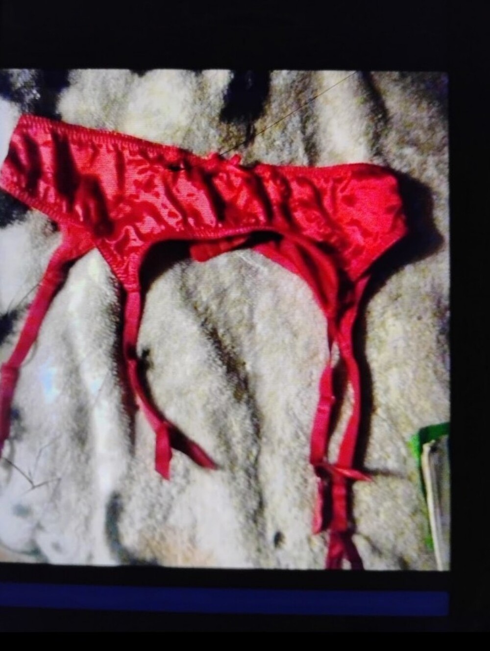 Red Women's Satin Garter Belt